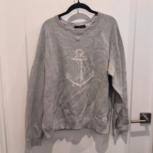 Adam Levine Collection Gray Crewneck‎ Sweater Anchor Design